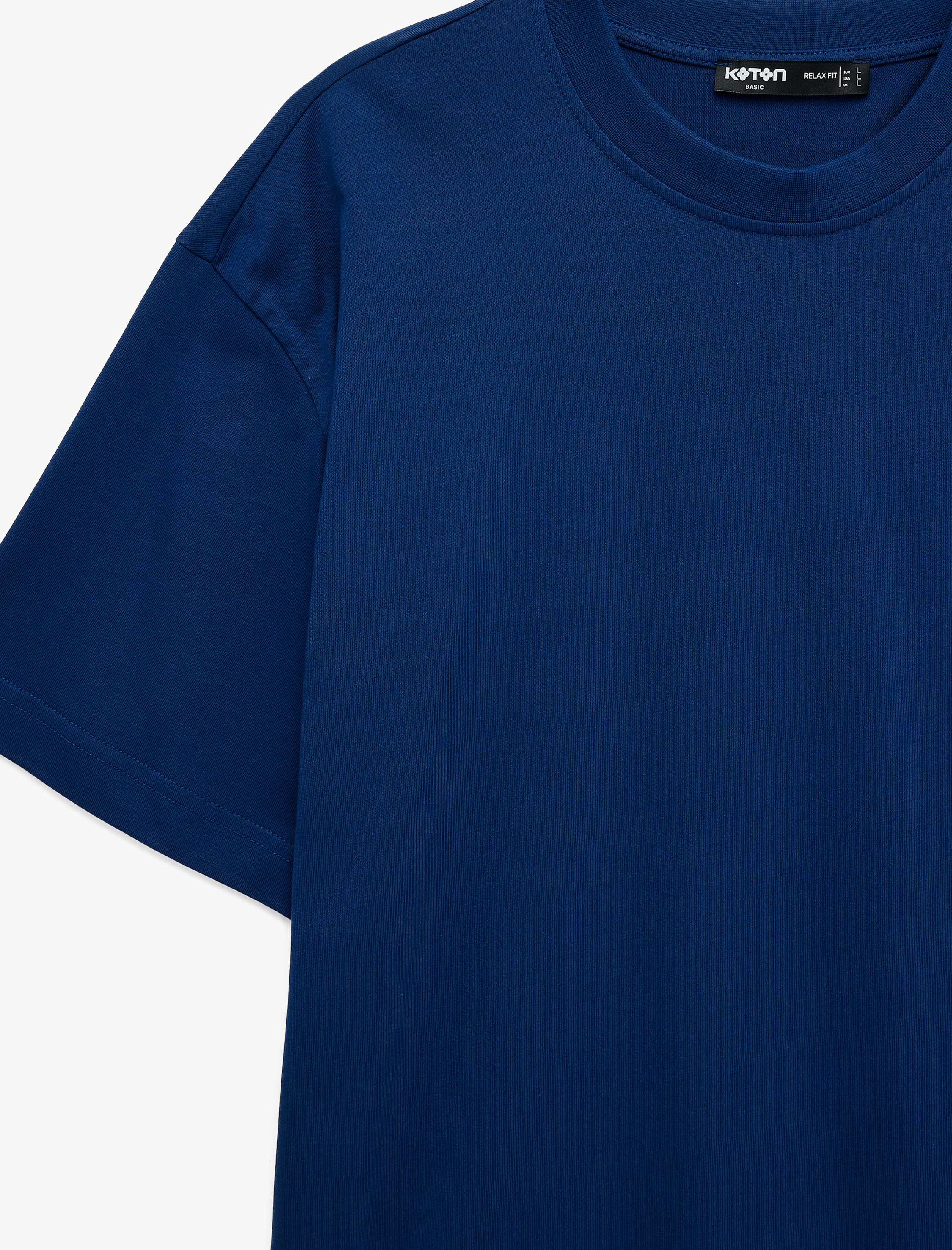   Kısa Kollu Bisiklet Yaka Pamuklu Basic Oversize Tişört
