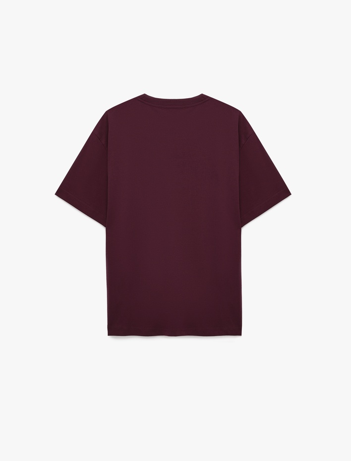  Kısa Kollu Bisiklet Yaka Pamuklu Basic Oversize Tişört