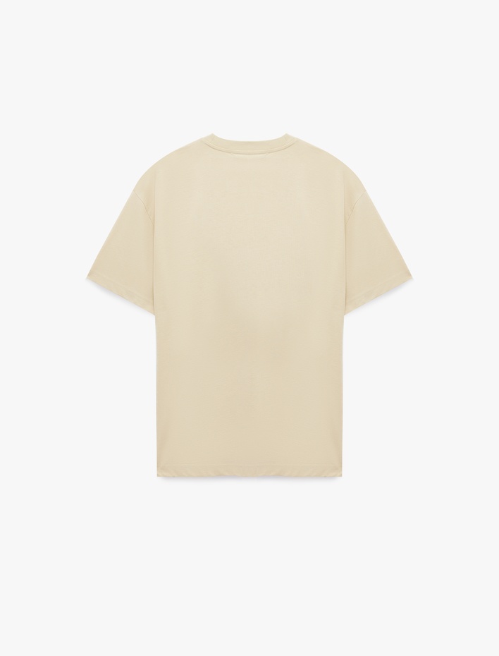  Kısa Kollu Bisiklet Yaka Pamuklu Basic Oversize Tişört