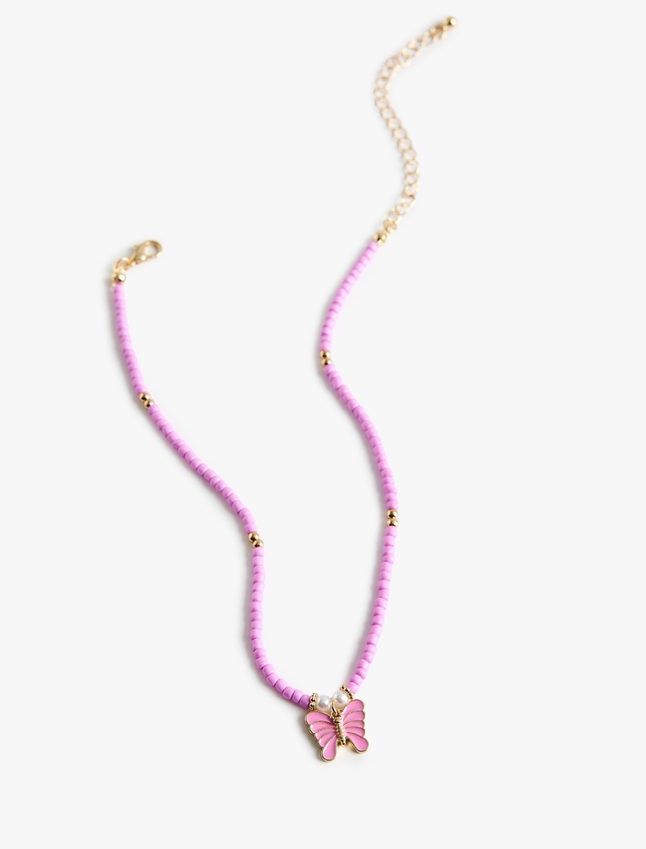 Kadın Boncuklu Kelebek Choker Kolye