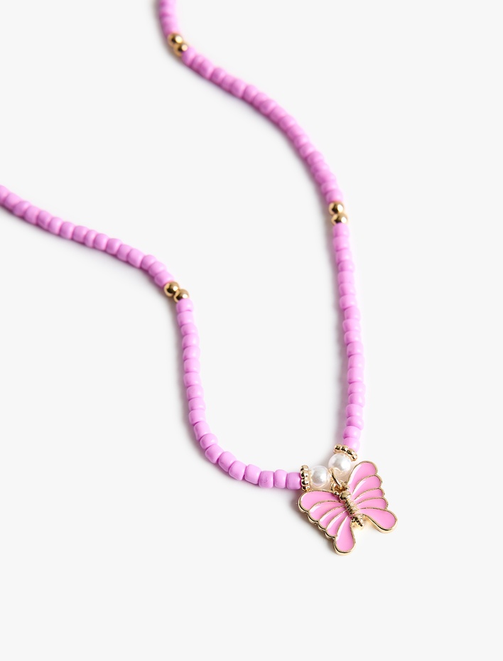 Kadın Boncuklu Kelebek Choker Kolye