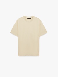 Kısa Kollu Bisiklet Yaka Pamuklu Basic Oversize Tişört