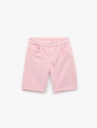 Pamuklu Loose Fit Normal Bel Denim Şort