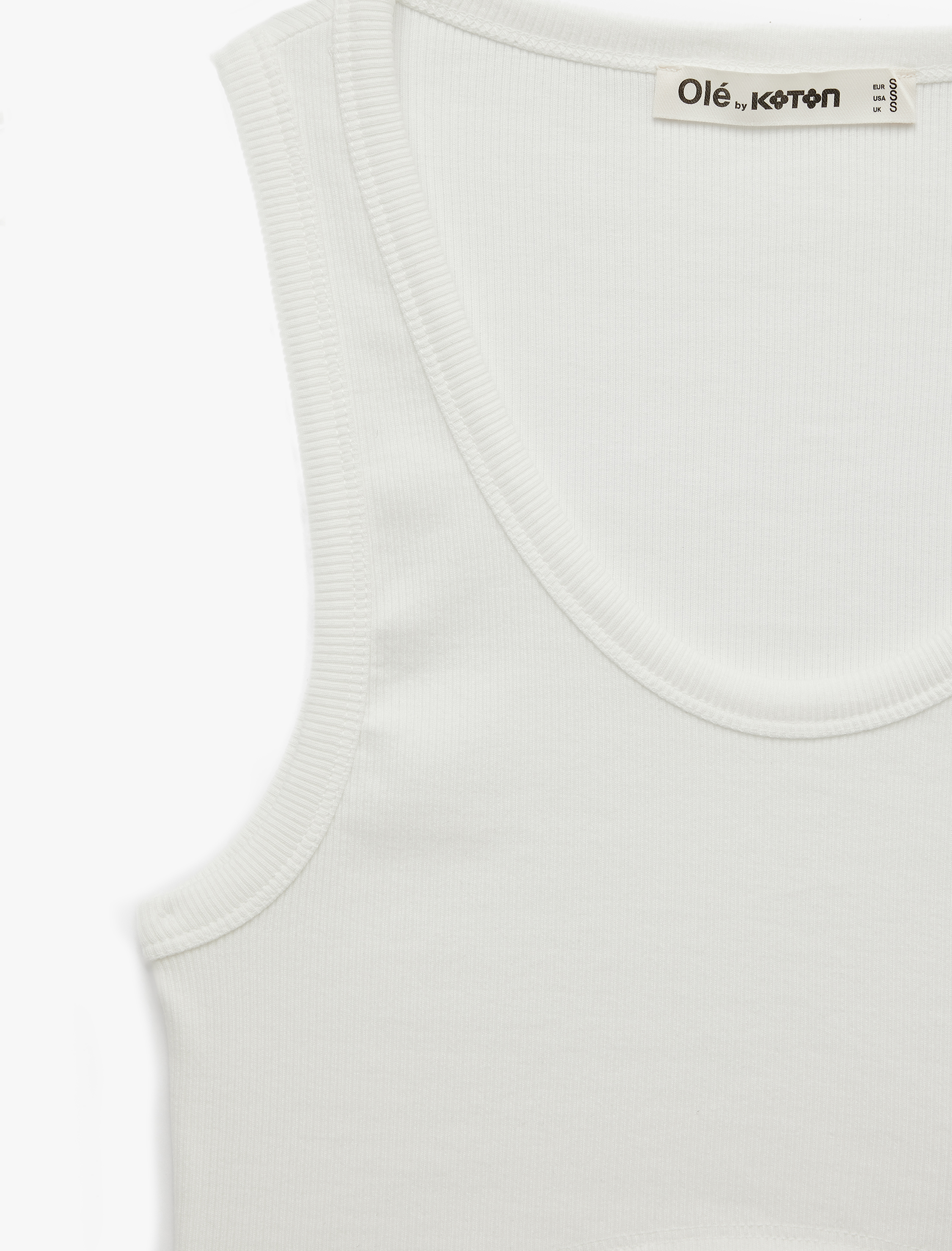   Pamuklu Slim Fit U Yaka Basic Crop Kolsuz Atlet