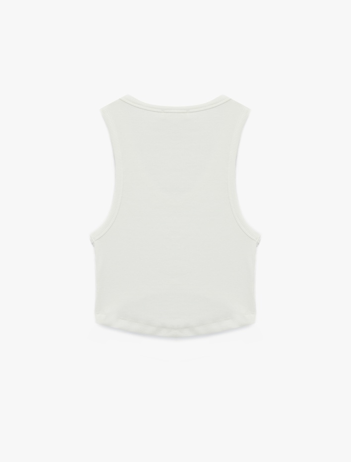  Pamuklu Slim Fit U Yaka Basic Crop Kolsuz Atlet