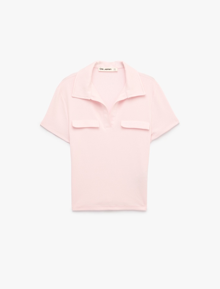  Modal Karışımlı Regular Fit Cep Detaylı Kısa Kollu Polo Yaka Tişört