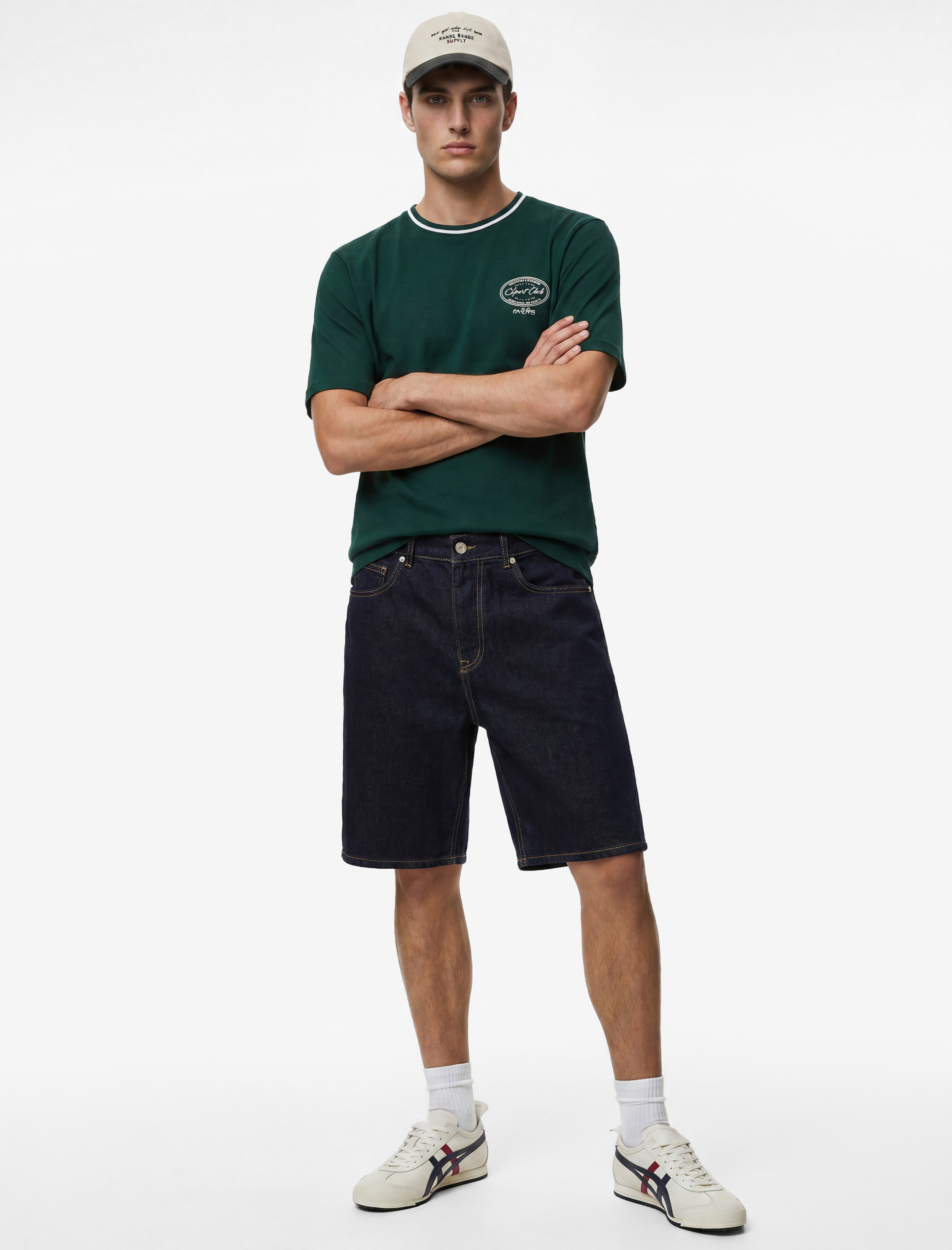   Normal Bel Pamuklu Bermuda Straight Fit Denim Şort