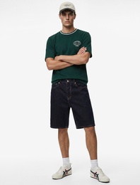 Normal Bel Pamuklu Bermuda Straight Fit Denim Şort