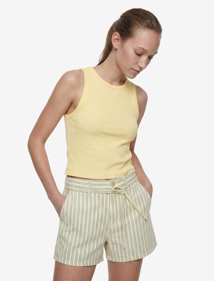  Pamuklu Slim Fit Kaşkorse Bisiklet Yaka Kolsuz Atlet