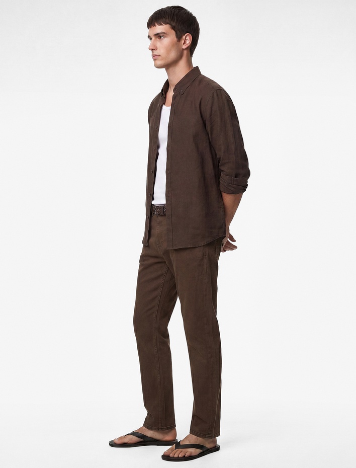  Normal Bel Pamuklu Straight Fit Jean Pantolon - Mark Jean