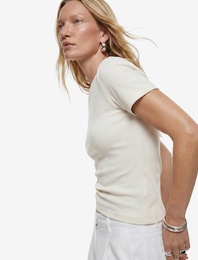Pamuklu Slim Fit Bisiklet Yaka Kısa Kollu Basic Tişört