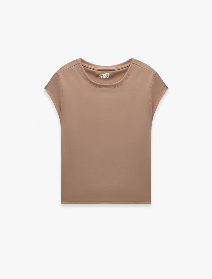  Slim Fit Bisiklet Yaka Kısa Kollu Spor Tişört