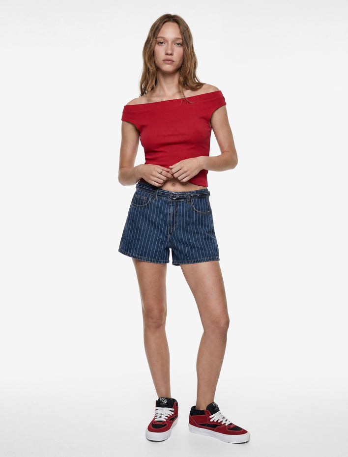  Asimetrik Yaka Slim Fit Pamuklu Kolsuz Bluz