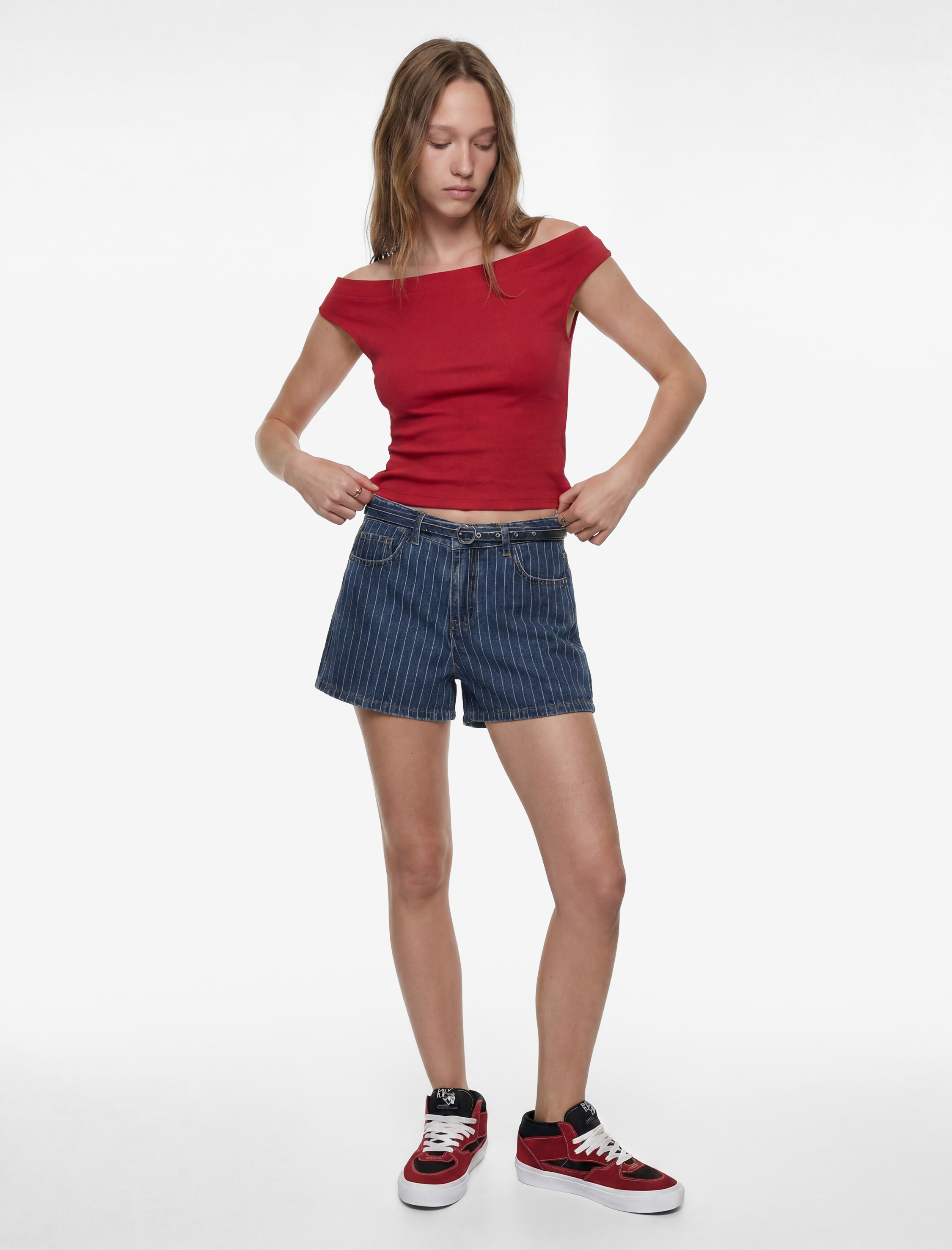   Asimetrik Yaka Slim Fit Pamuklu Kolsuz Bluz