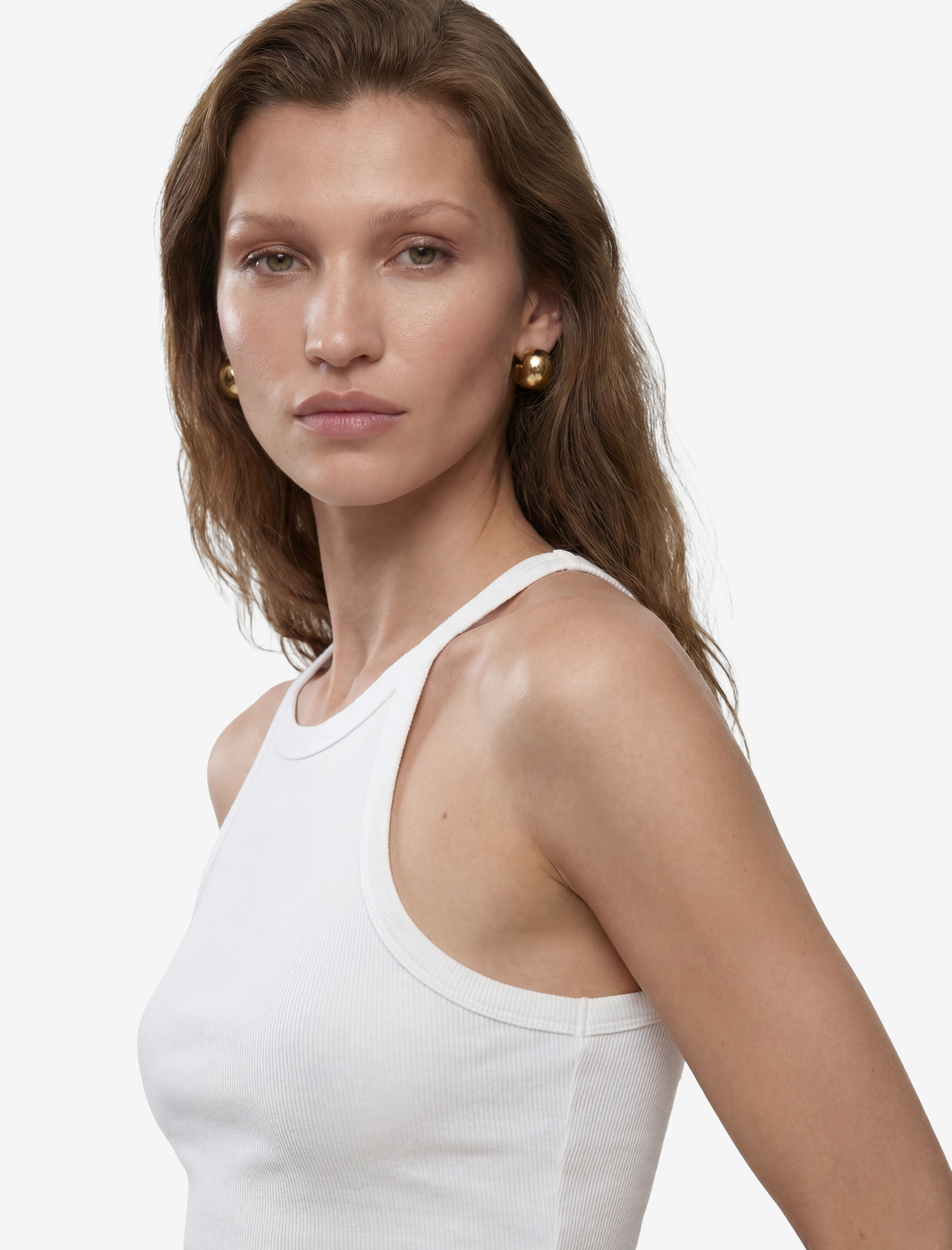   Pamuklu Ribanalı Slim Fit Kolsuz Halter Yaka Crop Top