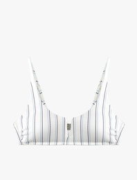 Dokulu Çizgili Bralet Bikini Üstü