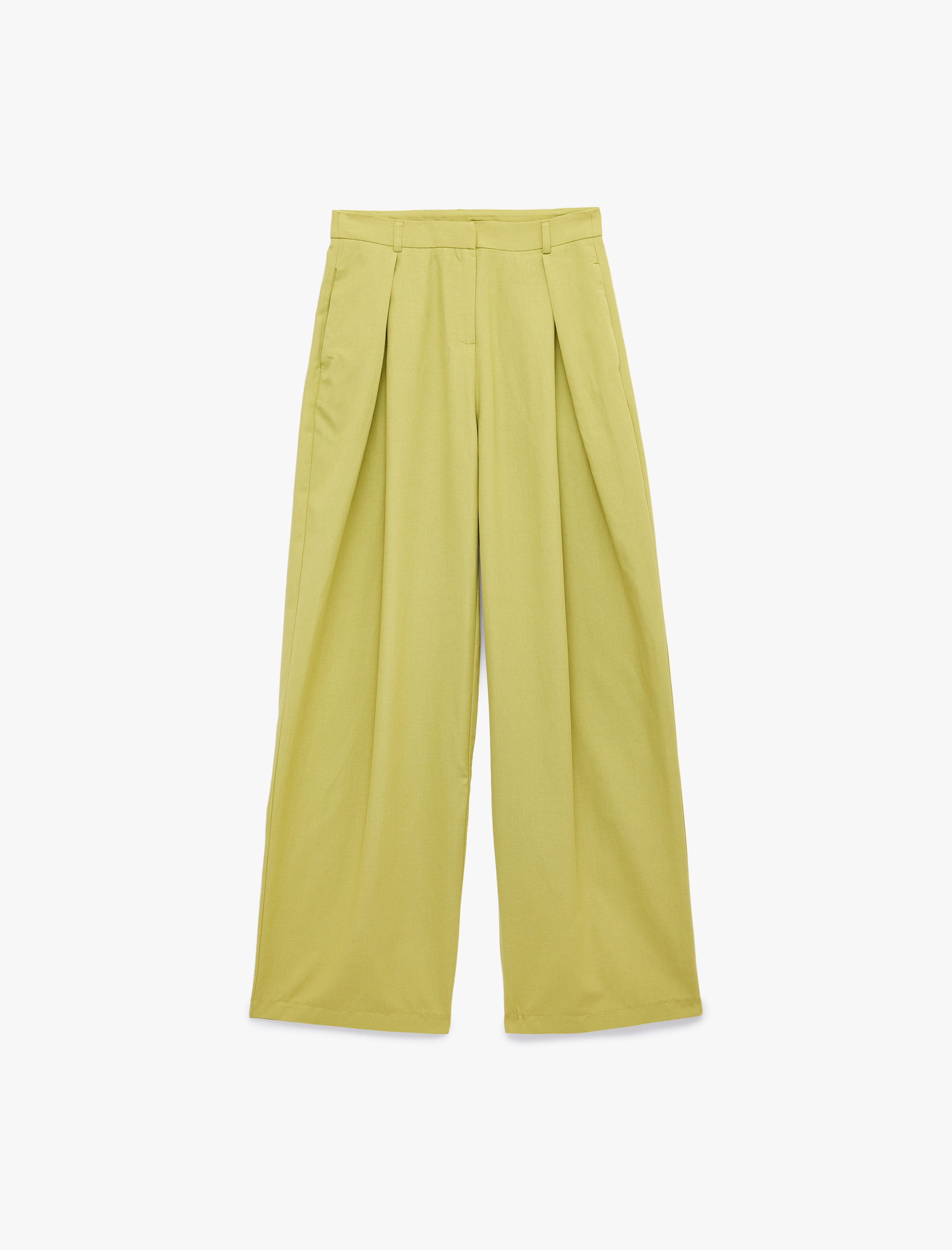   Koton X Melis Ağazat - Cepli Keten Karışımlı Pile Detaylı Barrel Pantolon