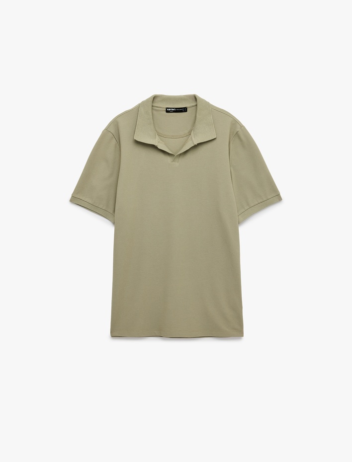  Pamuklu Kısa Kollu Regular Fit Pike Kumaş Polo Yaka Tişört