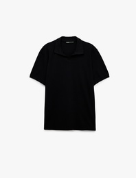 Pamuklu Kısa Kollu Regular Fit Pike Kumaş Polo Yaka Tişört