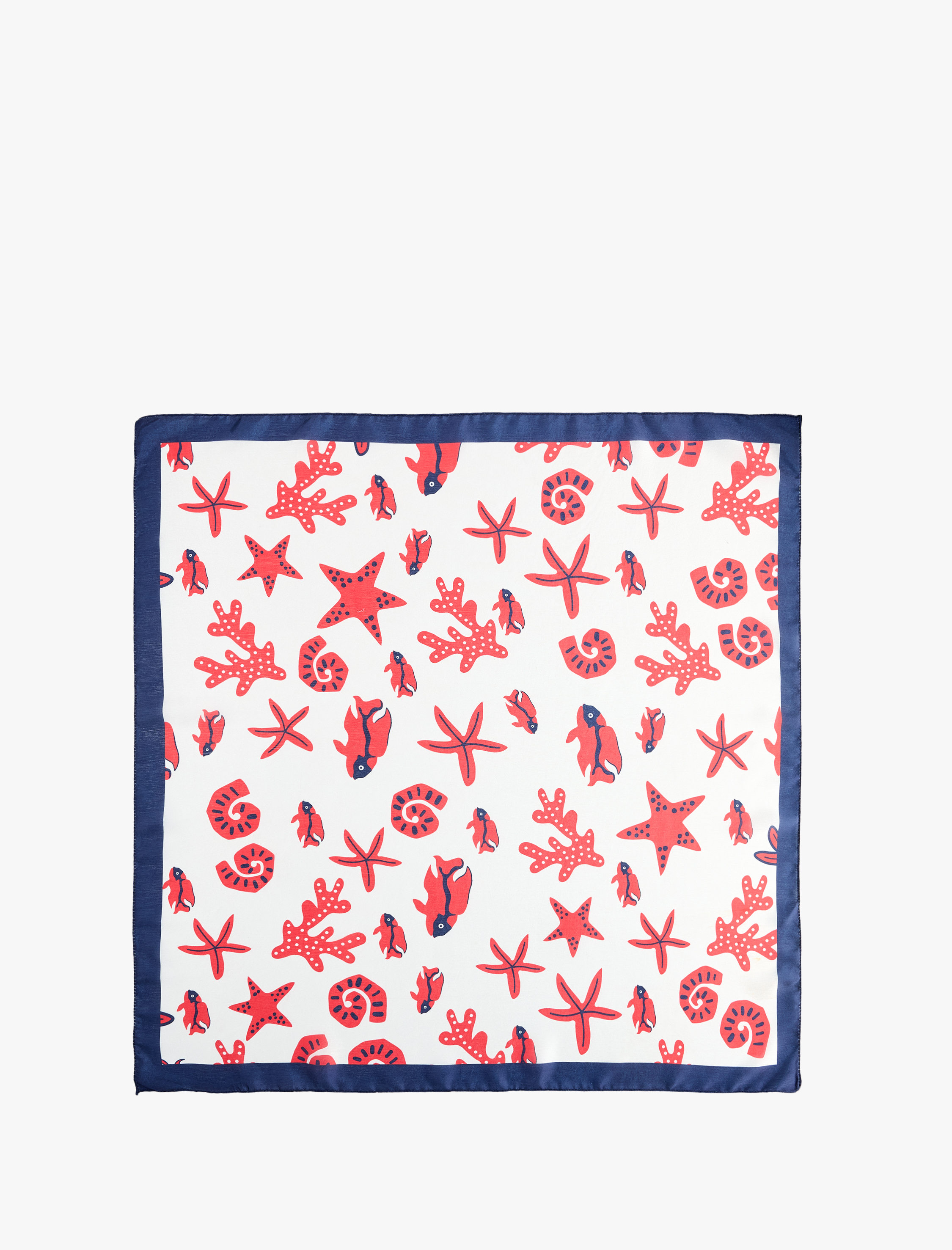  Kadın Yaz Temalı Desenli Saten Kare Fular Bandana