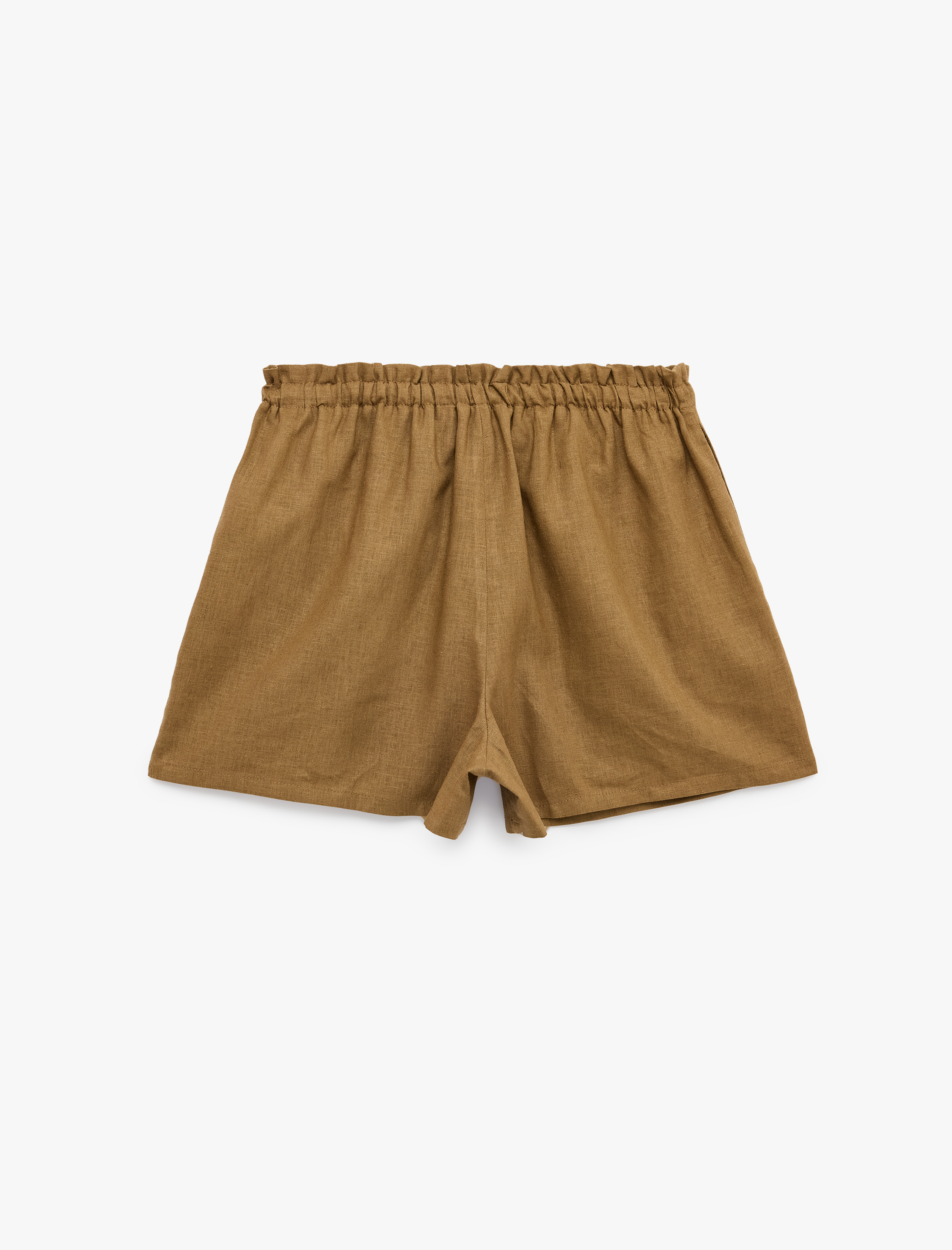   Beli Bağcıklı Mini Mikro Keten Şort