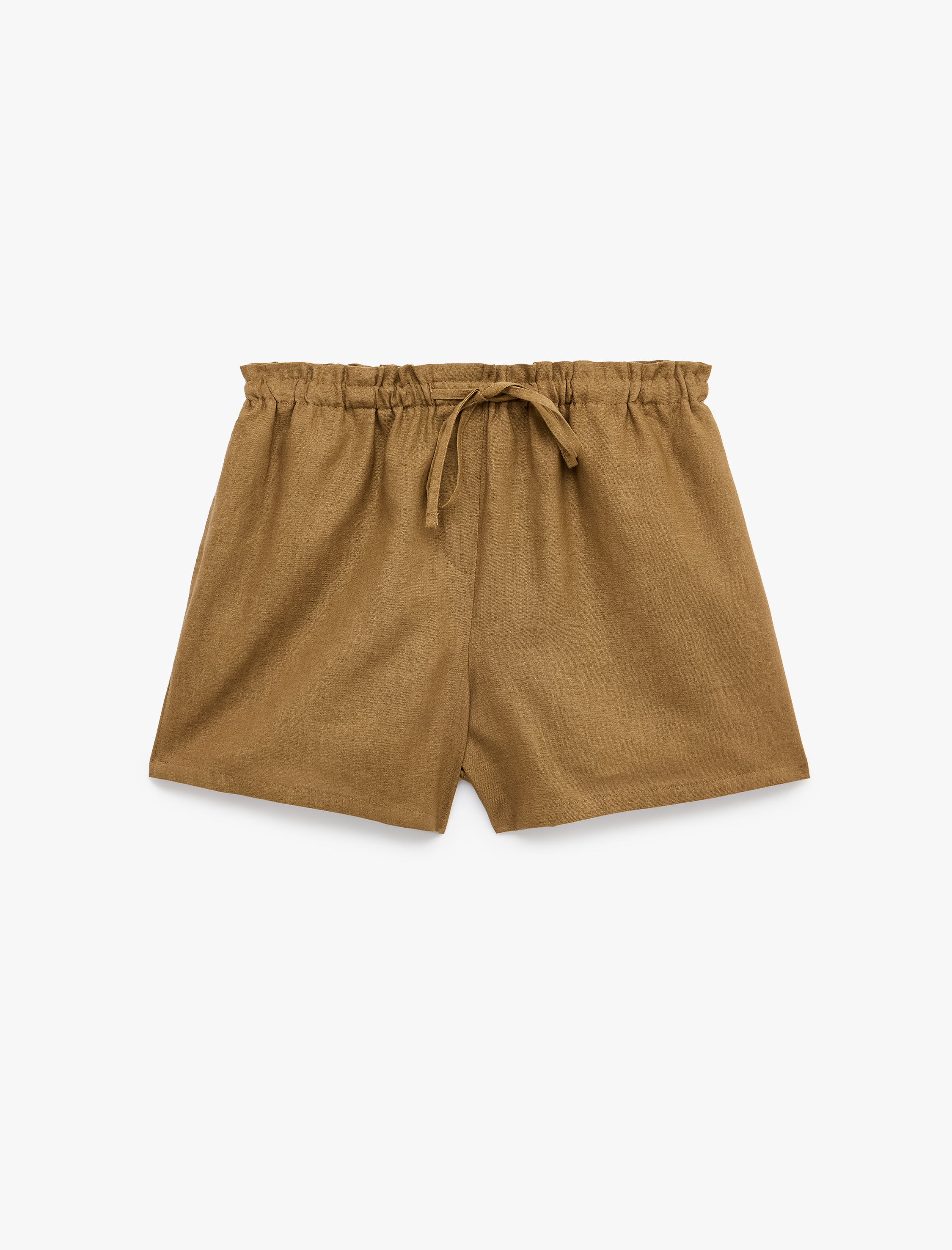   Beli Bağcıklı Mini Mikro Keten Şort