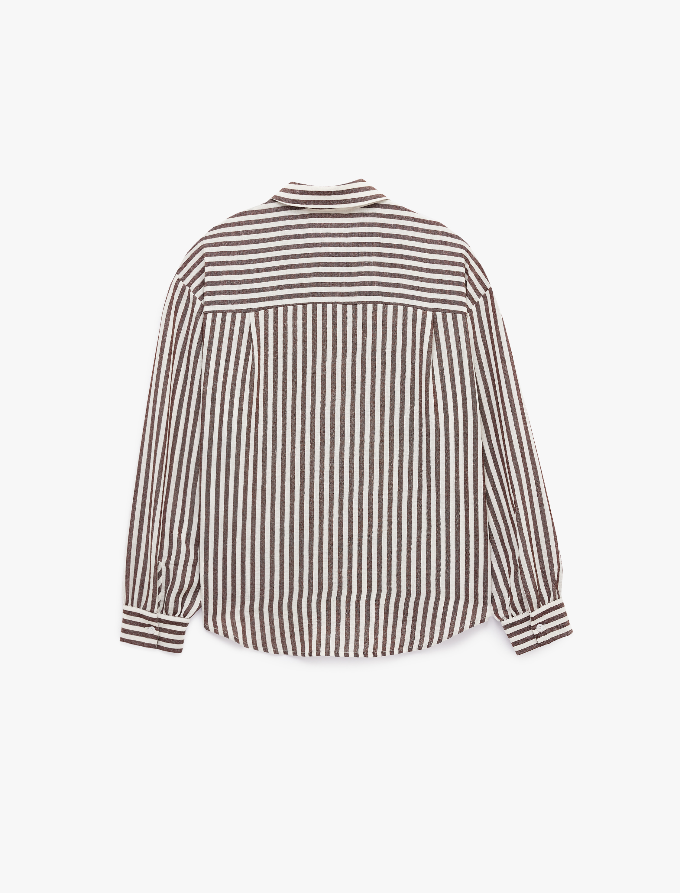  Düğmeli Uzun Kollu Klasik Yaka Oversize Gömlek