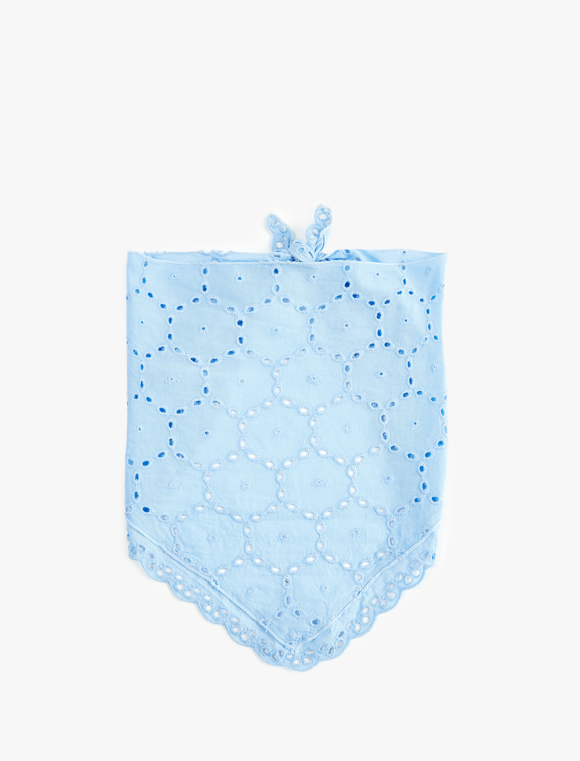  Kadın Pamuklu Dantelli Üçgen Bandana
