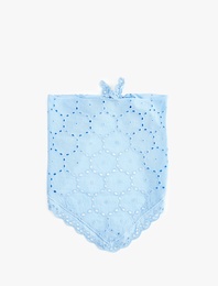 Pamuklu Dantelli Üçgen Bandana