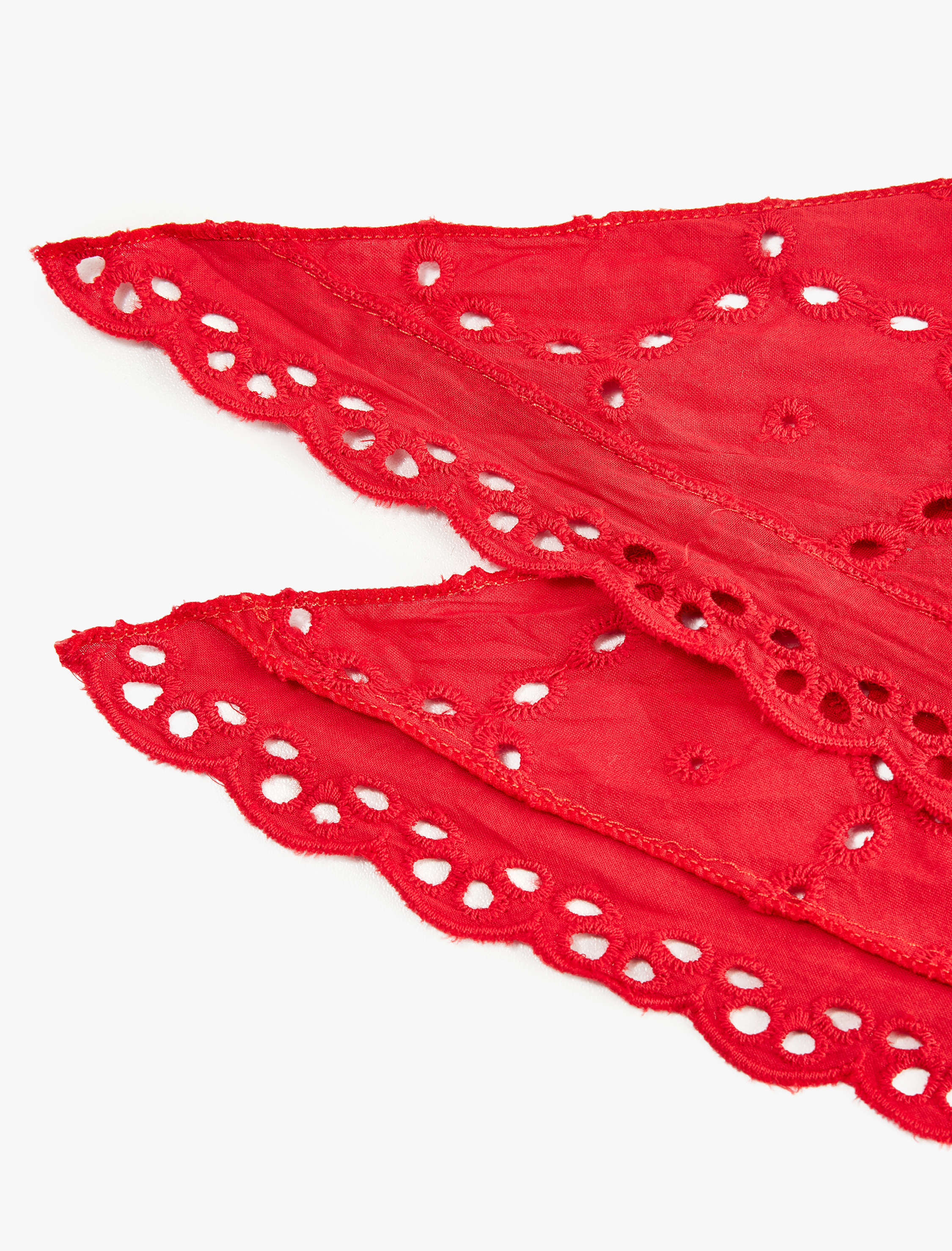 Kadın Pamuklu Dantelli Üçgen Bandana