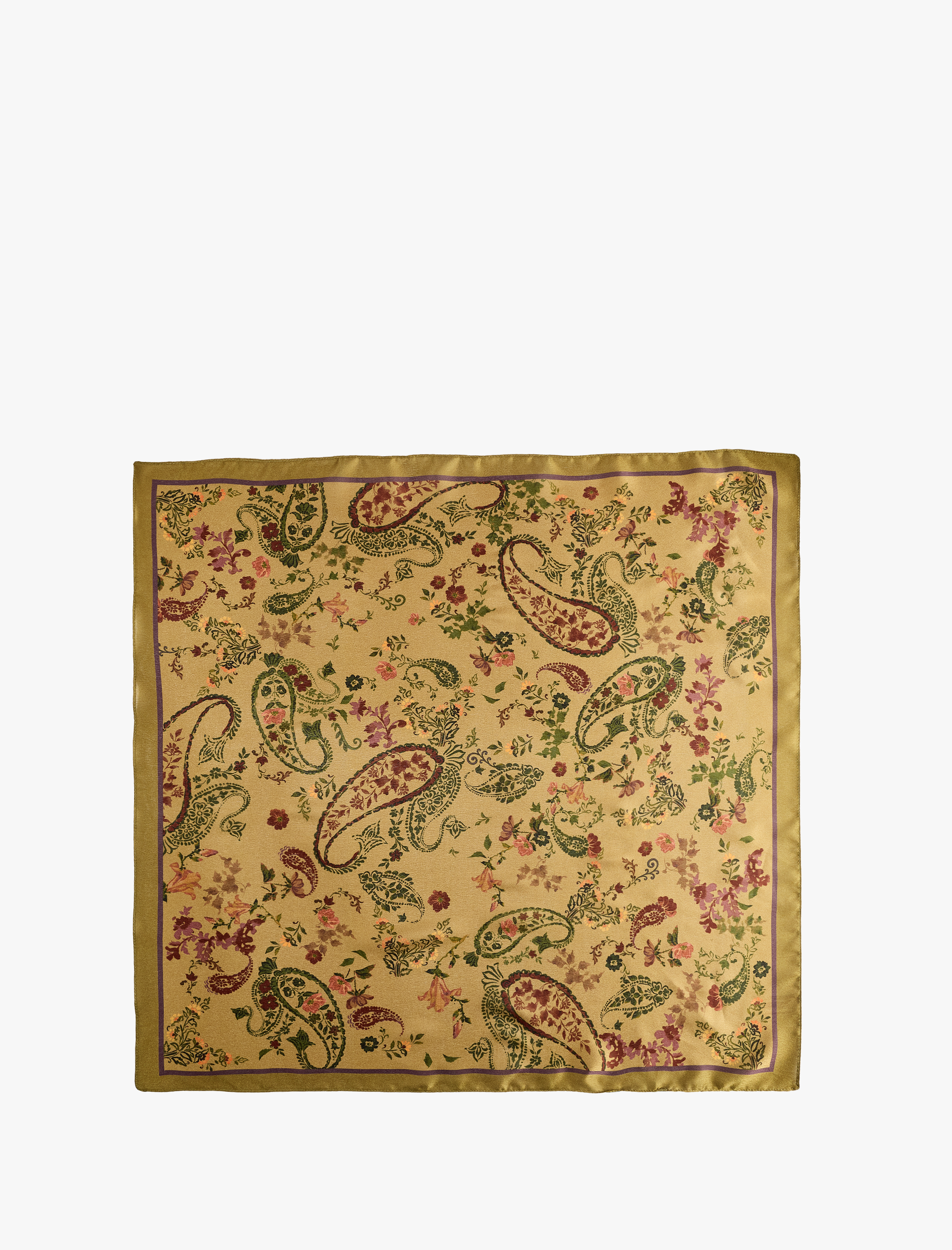  Kadın Saten Kumaş Çiçekli Kare Fular Bandana