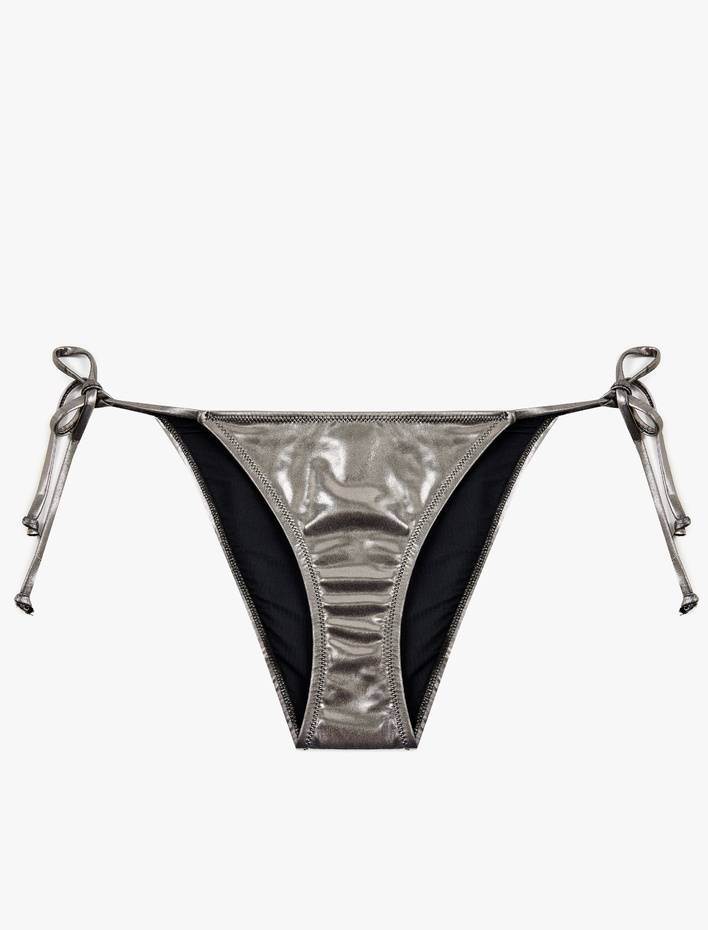  Yanları Bağlamalı İpli Parlak Bikini Altı