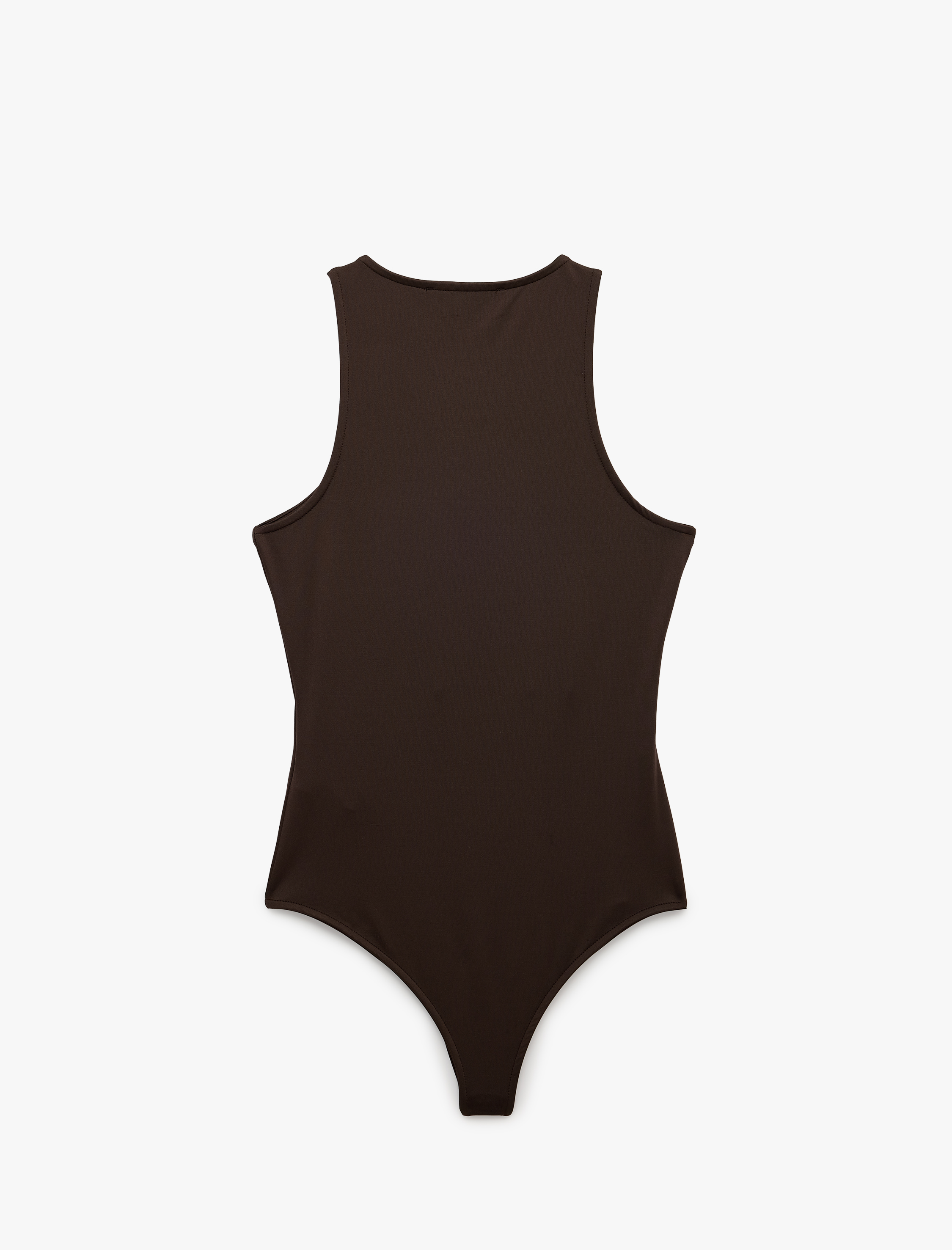   Bisiklet Yaka Kolsuz Slim Fit Çıtçıtlı Body