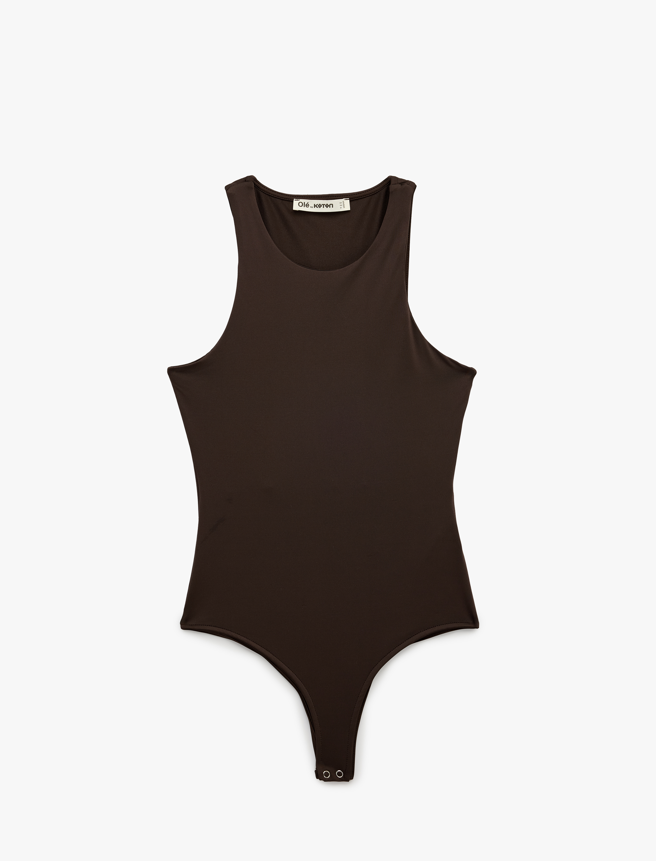   Bisiklet Yaka Kolsuz Slim Fit Çıtçıtlı Body