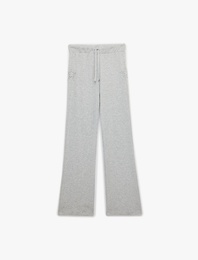 Yıldız Detaylı Beli Bağlamalı Rahat Kesim Ribanalı Pijama Altı