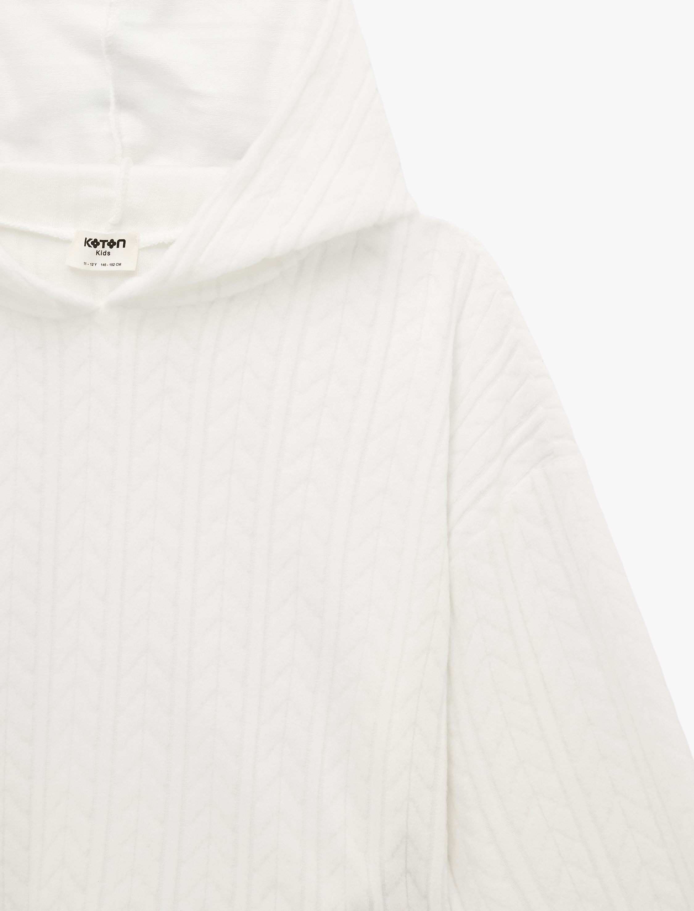  Kız Çocuk Uzun Kollu Basic Kapşonlu Sweatshirt