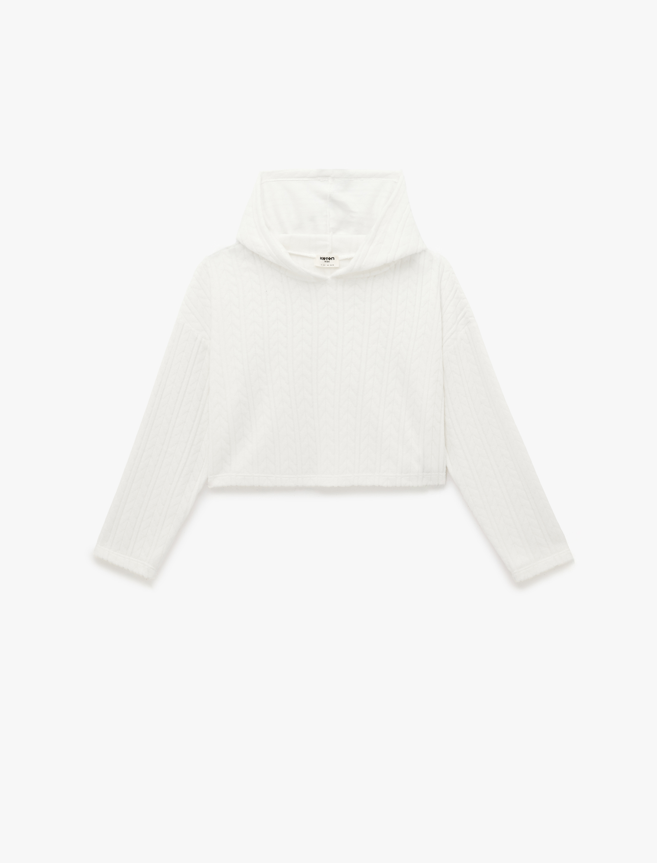  Kız Çocuk Uzun Kollu Basic Kapşonlu Sweatshirt