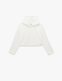 Uzun Kollu Basic Kapşonlu Sweatshirt