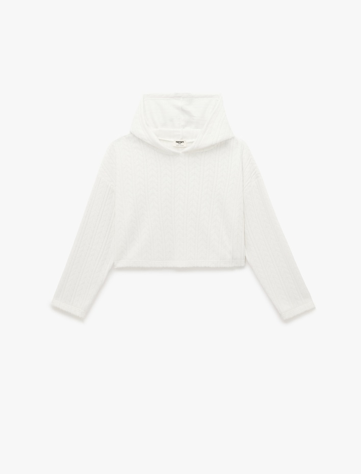 Kız Çocuk Uzun Kollu Basic Kapşonlu Sweatshirt