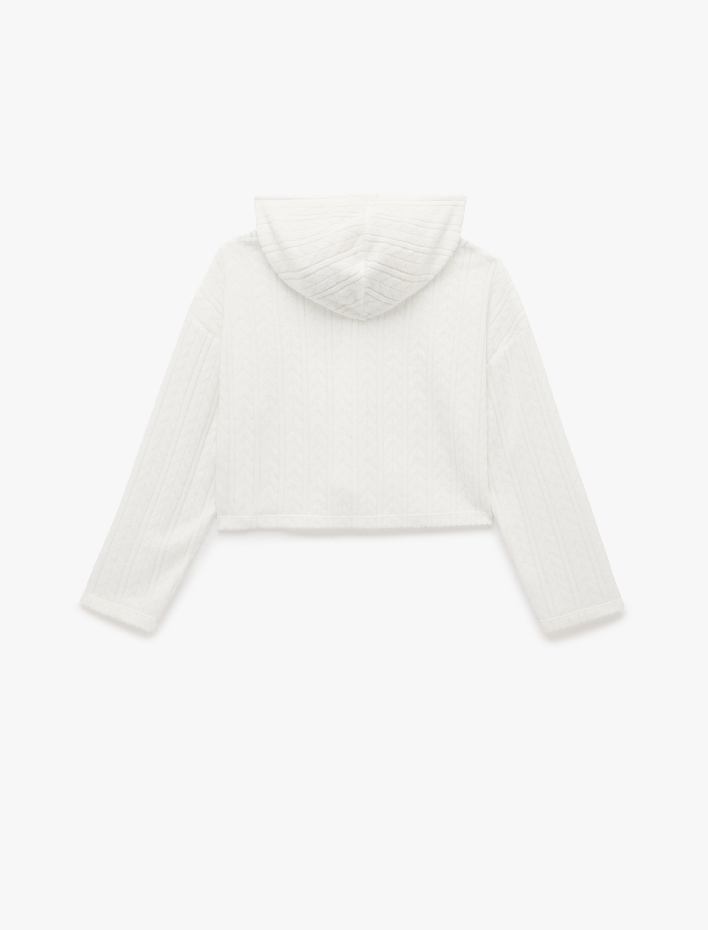 Kız Çocuk Uzun Kollu Basic Kapşonlu Sweatshirt