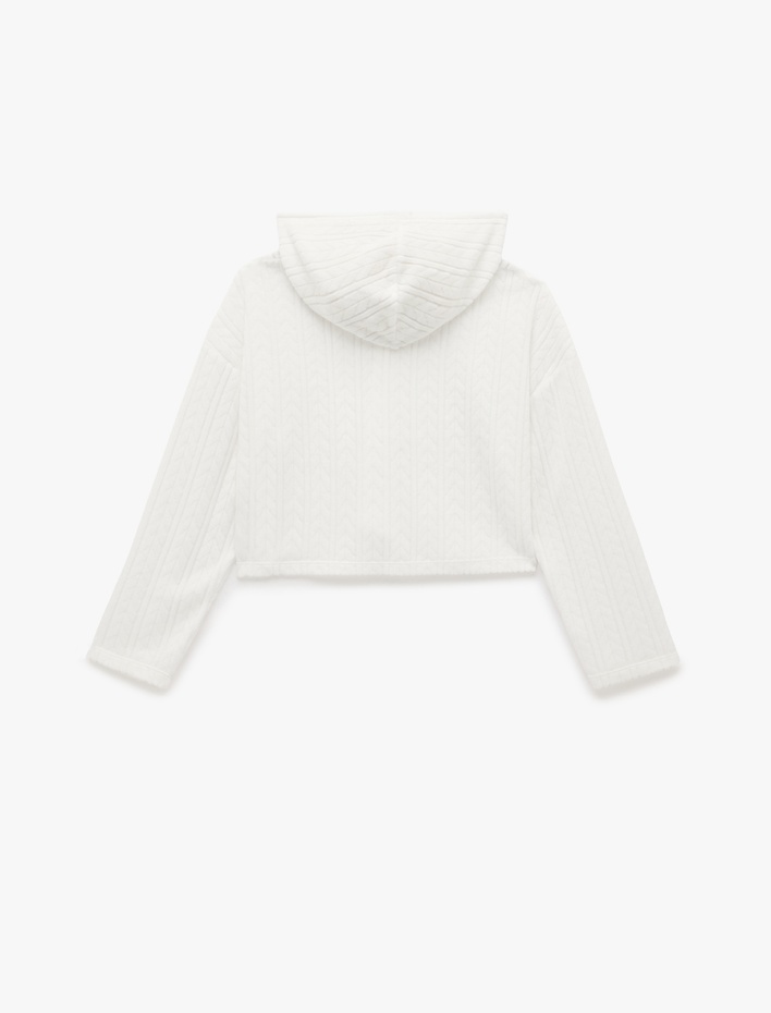 Kız Çocuk Uzun Kollu Basic Kapşonlu Sweatshirt