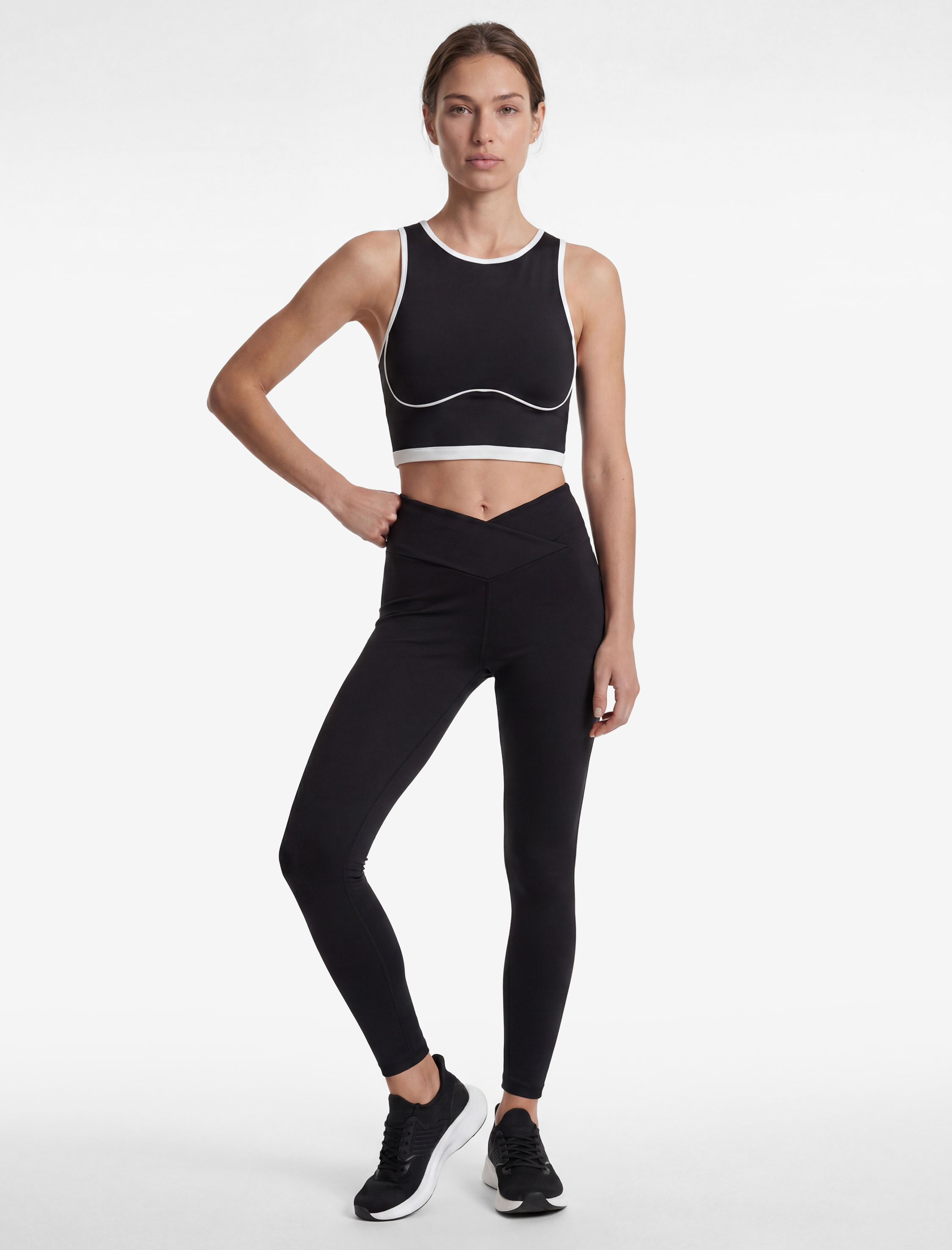   Yüksek Bel Slim Fit Kemer Detaylı Spor Tayt