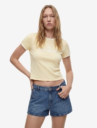 Regular Fit Pamuklu Chino Cepli Mini Denim Şort