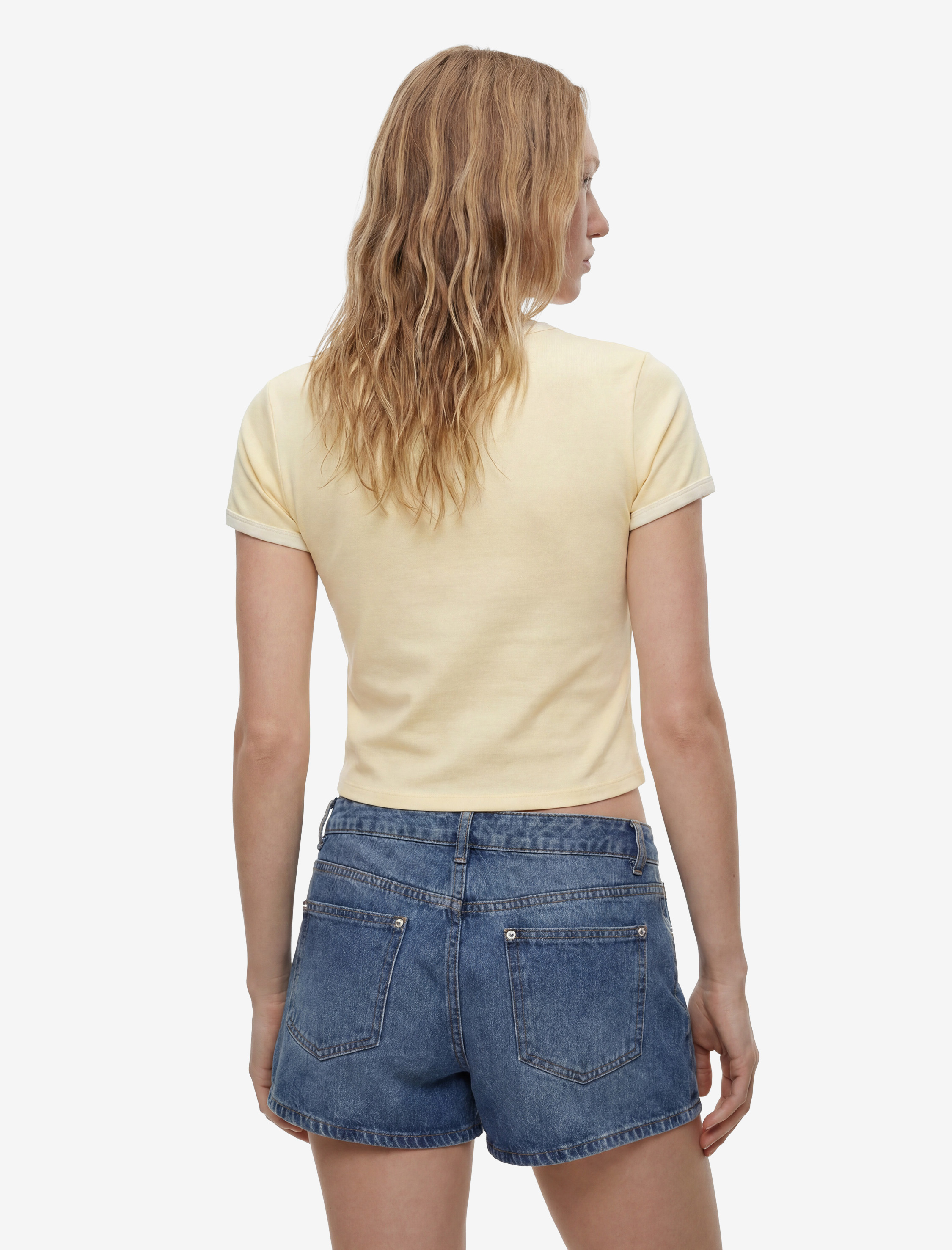   Regular Fit Pamuklu Chino Cepli Mini Denim Şort