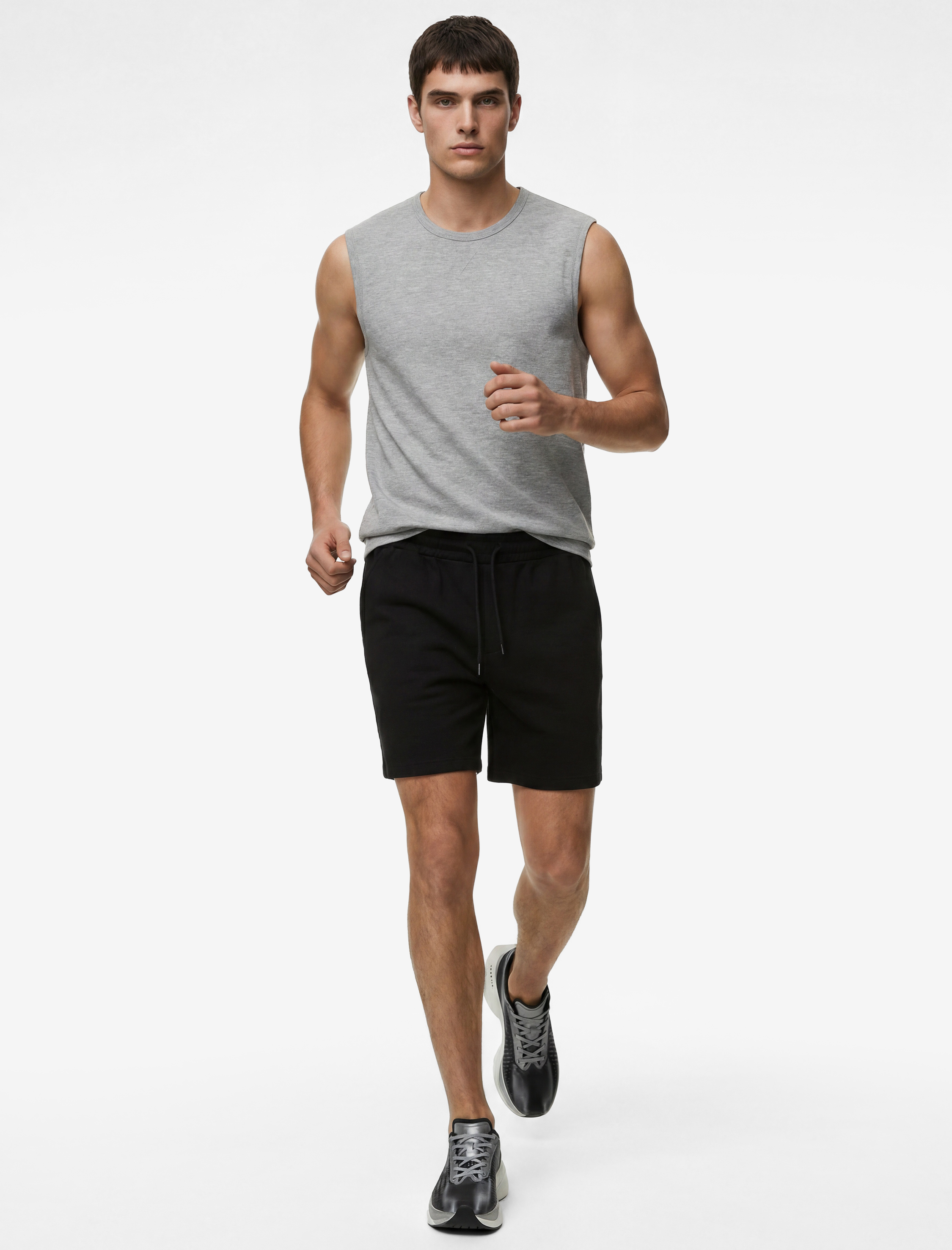   Dikiş Detaylı Pamuklu Kolsuz Bisiklet Yaka Basic Spor Atlet