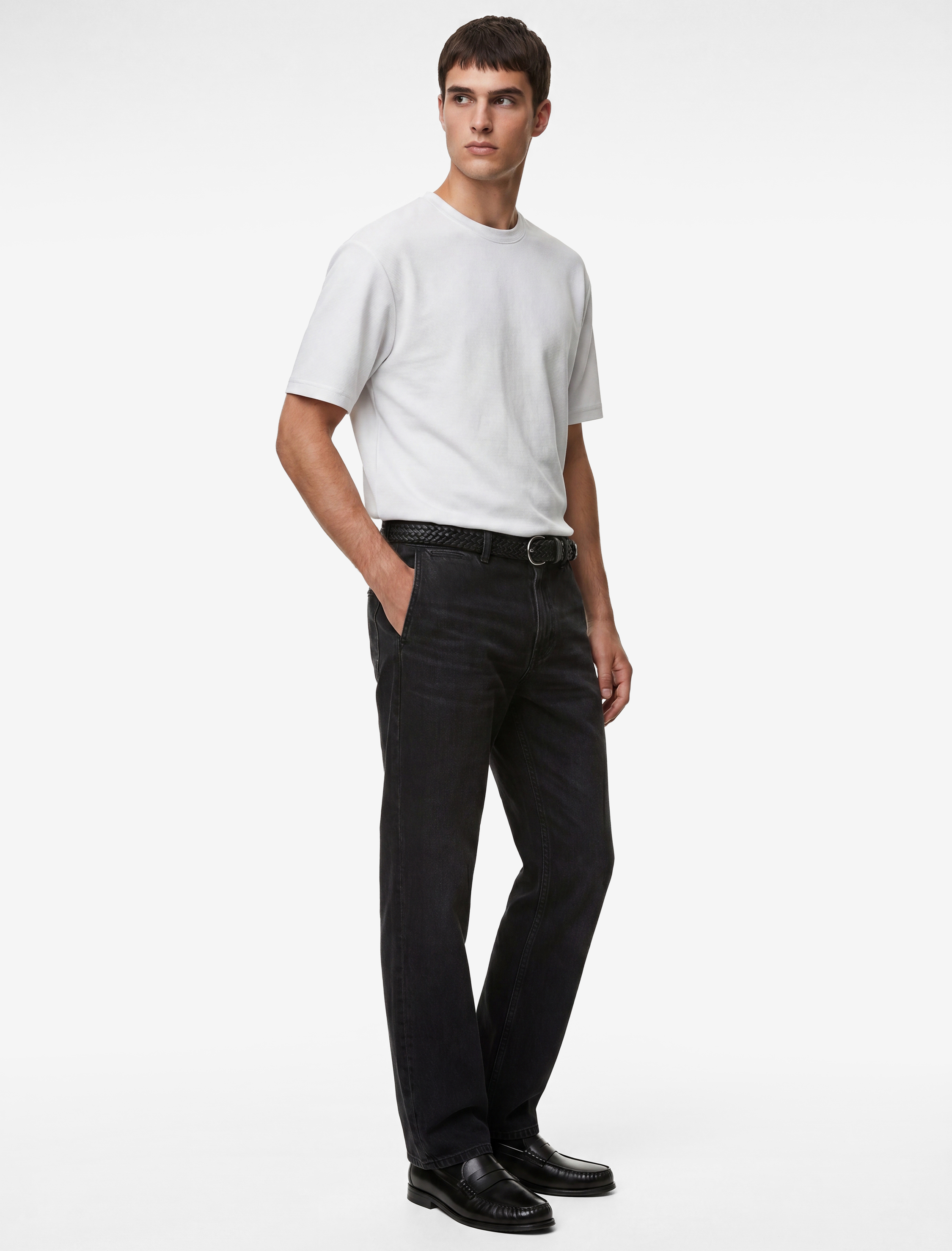   Pamuklu Kısa Kollu Bisiklet Yaka Basic Oversize Tişört