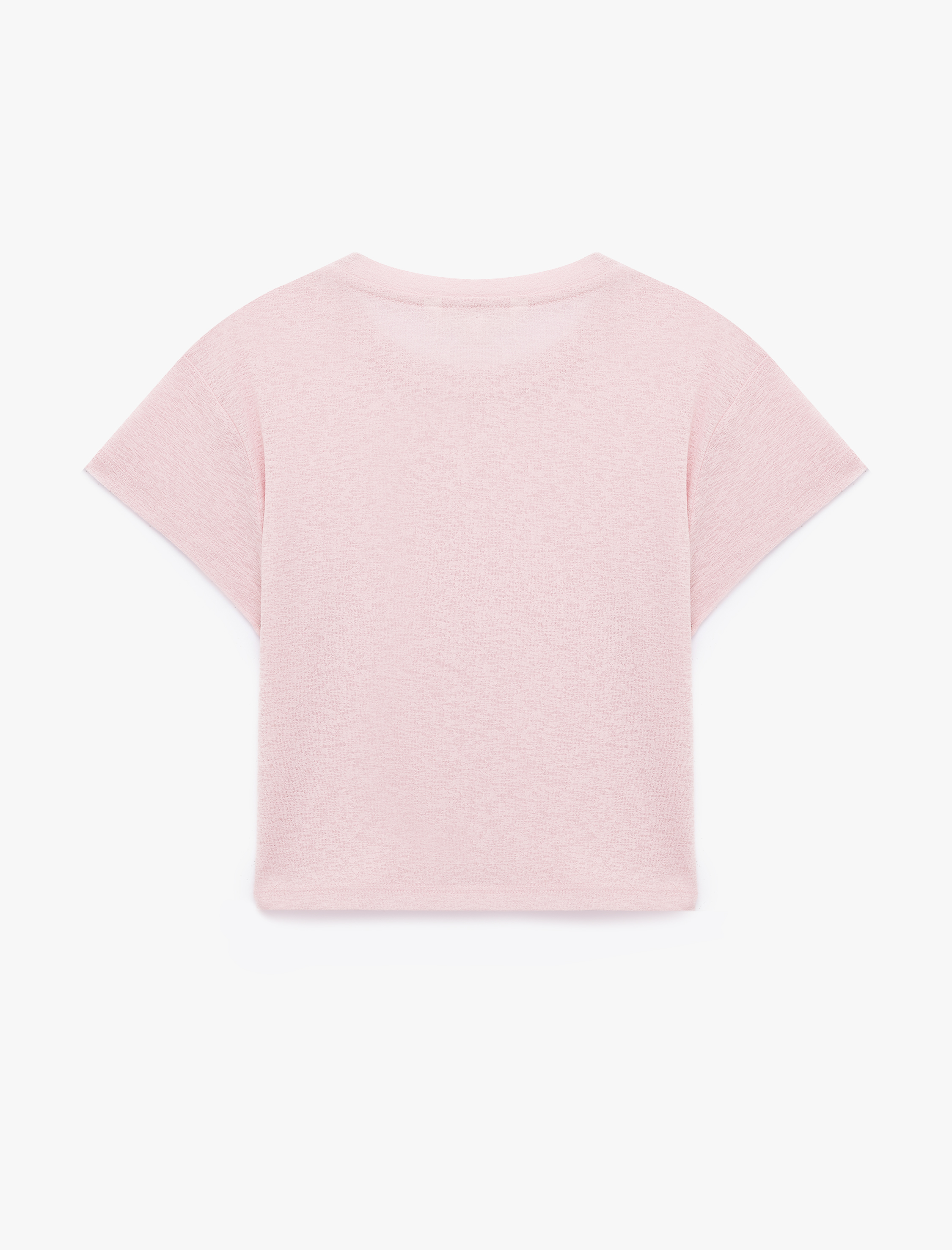   Koton X Sibil Çetinkaya - Yarı Transparan Slim Fit Kısa Kollu Bisiklet Yaka Tişört
