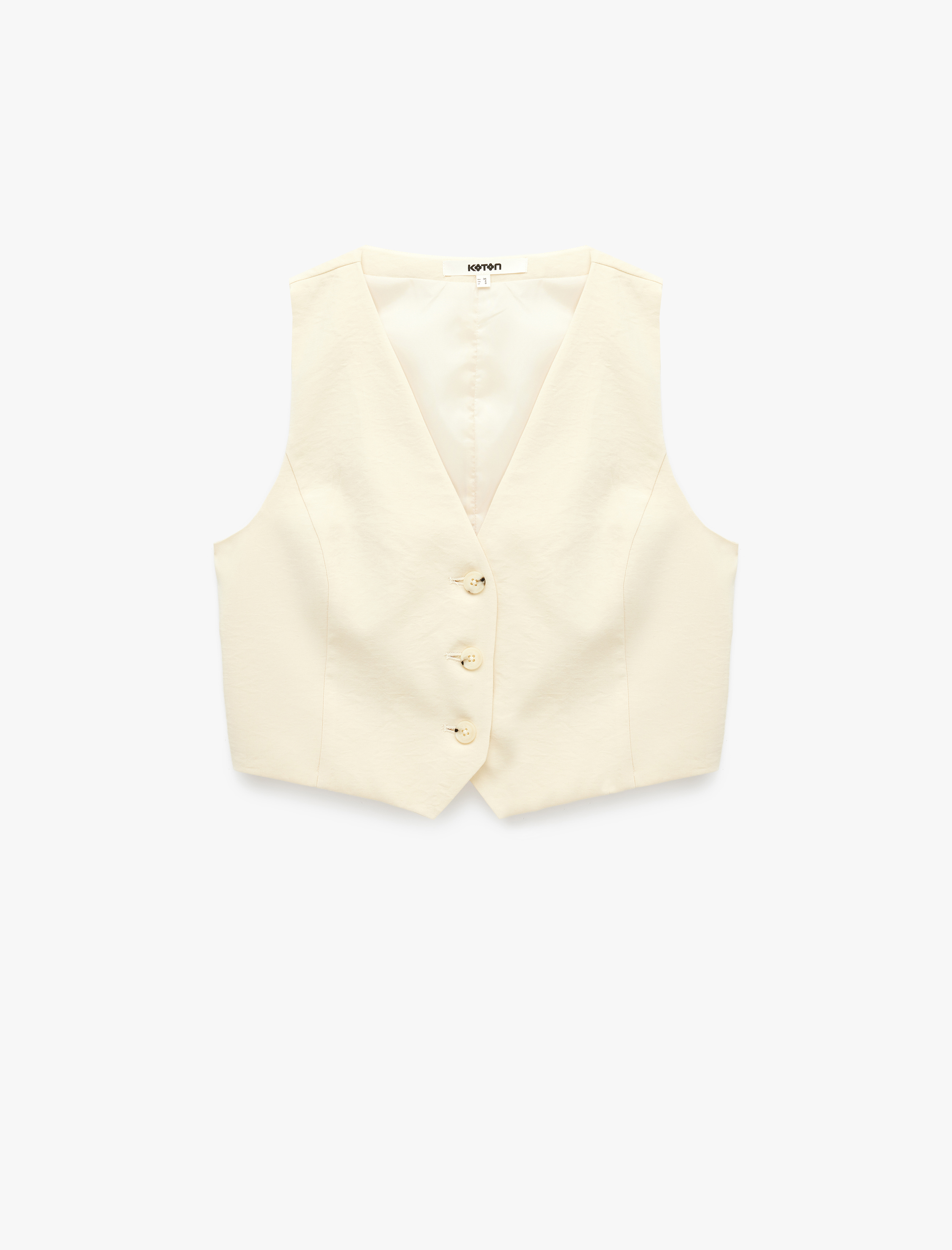  Slim Fit V Yaka Düğmeli Blazer Yelek