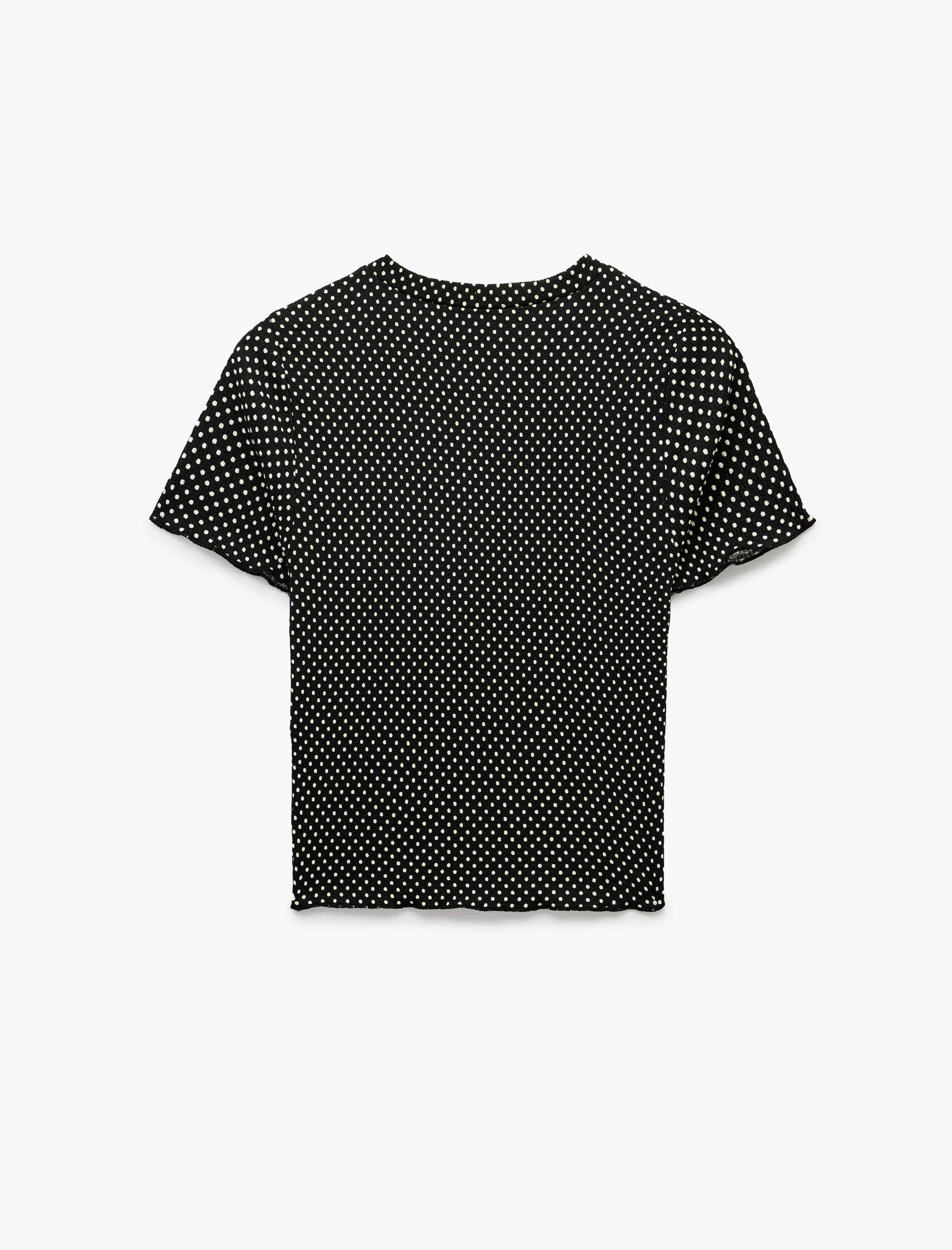   Slim Fit Kısa Kollu Bisiklet Yaka Desenli Tişört