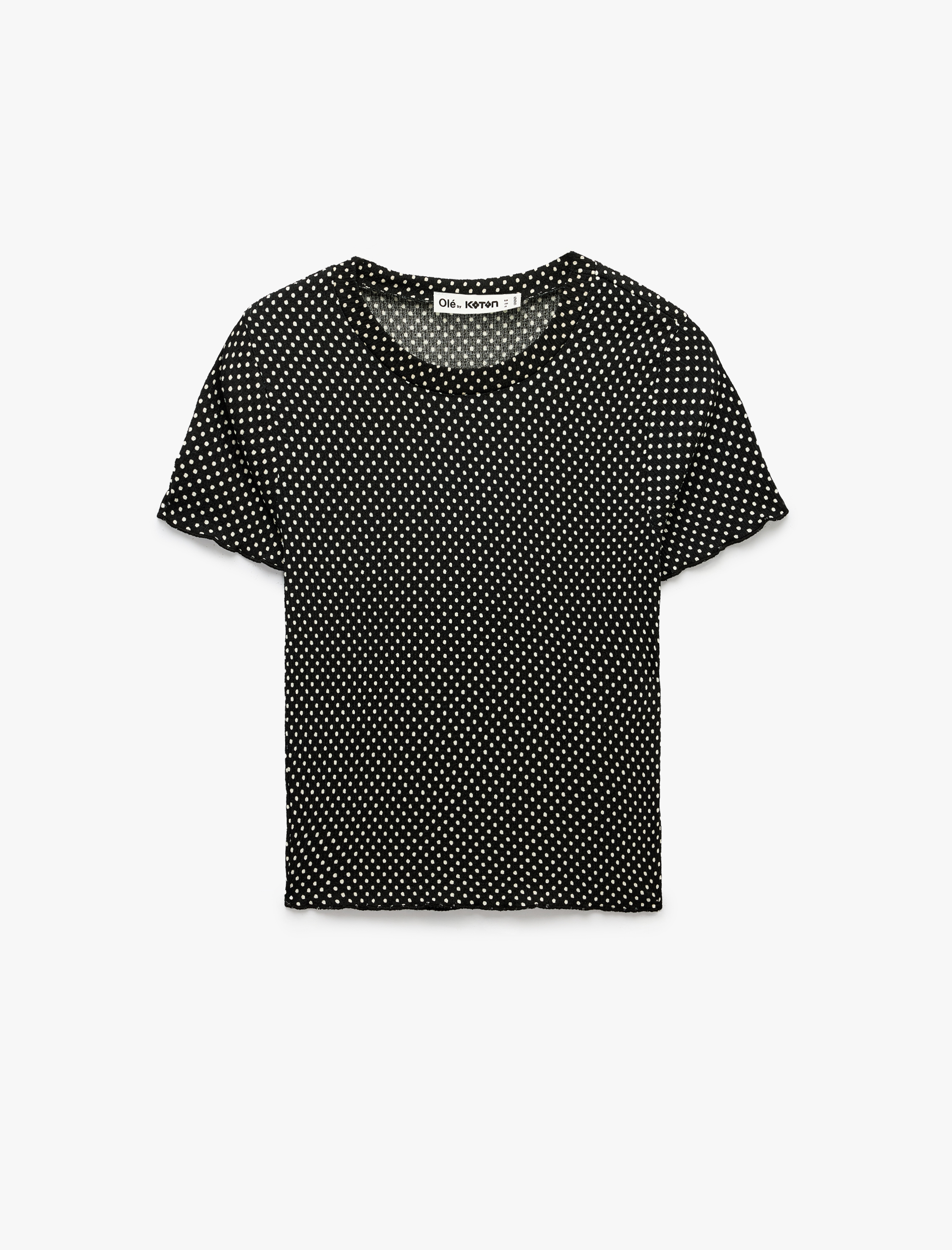   Slim Fit Kısa Kollu Bisiklet Yaka Desenli Tişört
